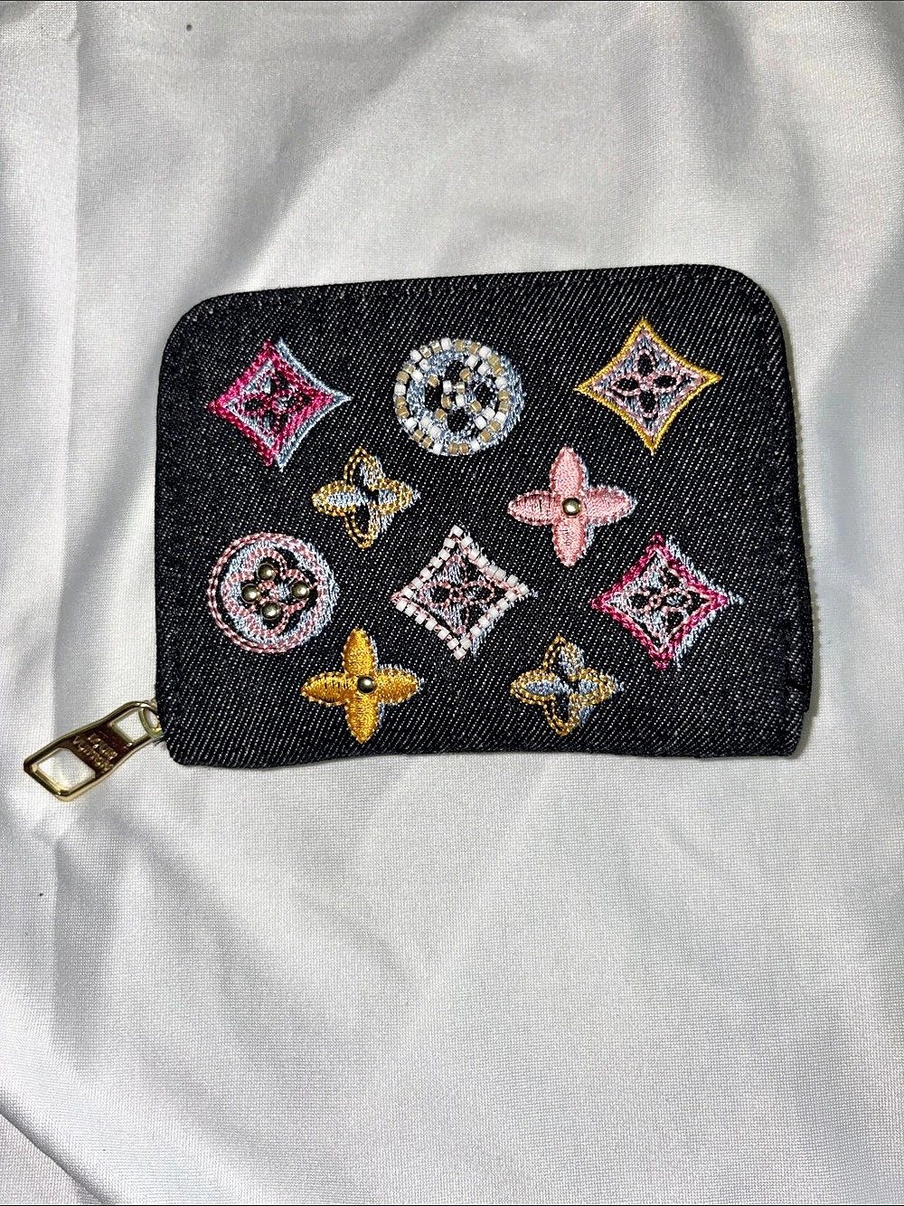 Inspired wallet Monogram Dark Denim & Gold Wallet